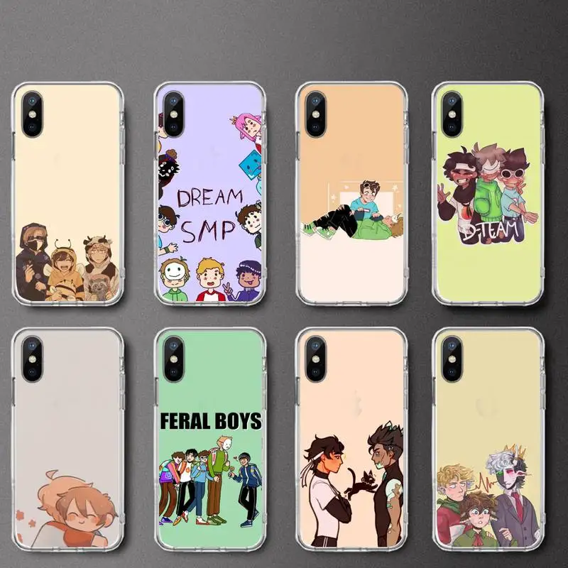 

anime dream smp Phone Case Transparent soft For iphone 12 11 13 7 8 6 s plus x xs xr pro max mini