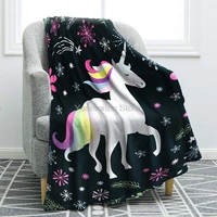 jekeno unicorn blanket comfort print throw blanket for sofa chair bed office adults kids gift