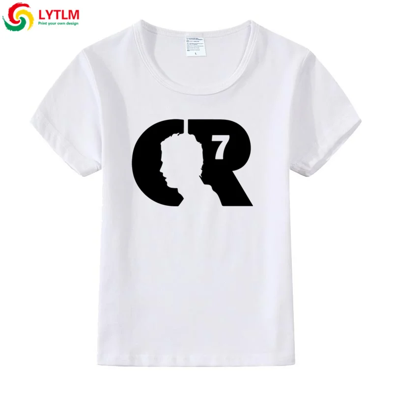 LYTLM Cristiano Ronaldo/футболки для мальчиков-подростков детские топы для девочек, Camiseta, рубашки для девочек детская футболка для девочек, детская одежда - Color: DX LYCRA White