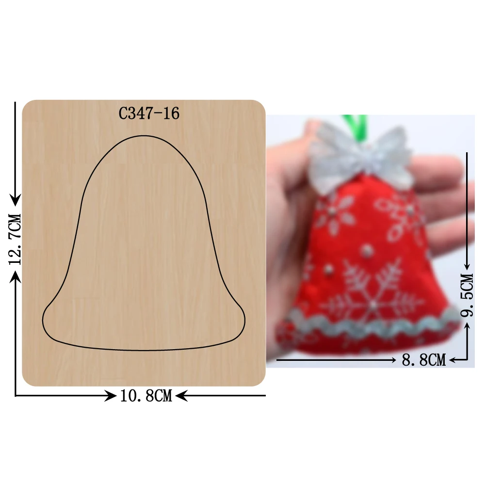 Новый Рождественский колокольчик Деревянные штампы скрапбукинга C-347-16 резки |