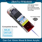 Лазерный модуль 80 Вт, лазерная головка 450 нм, синий лазерный модуль TTL для лазерного гравировального станка, инструмент для резки древесины