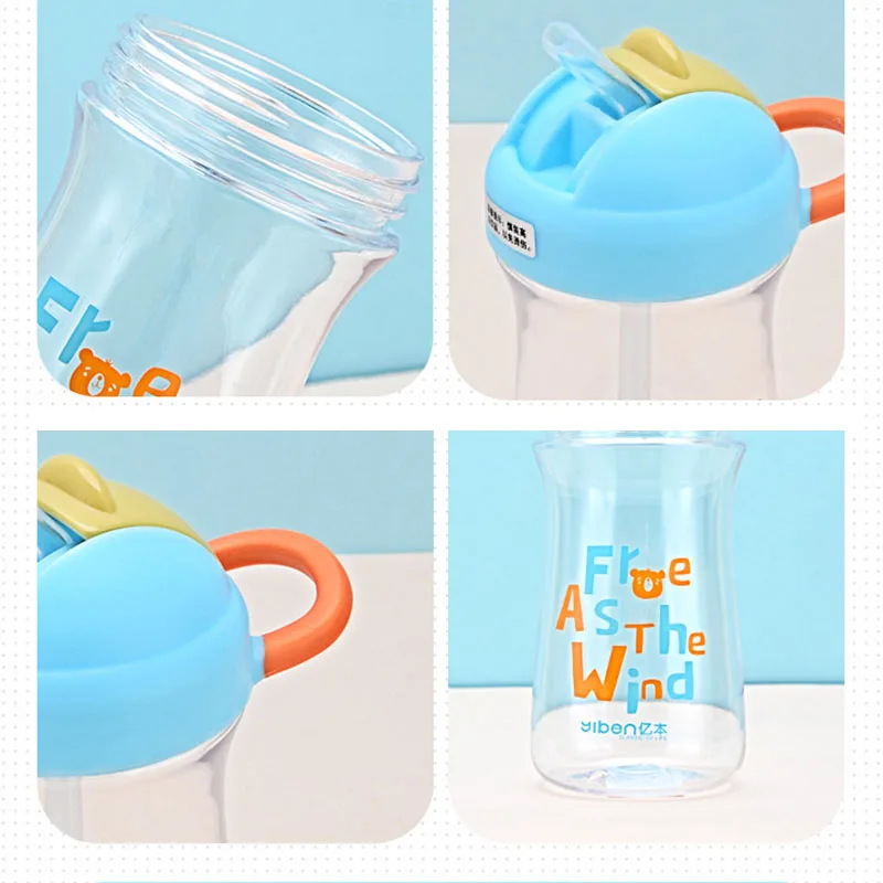 Детская соломенная чашка мультяшная пластиковая бутылка для воды студентов