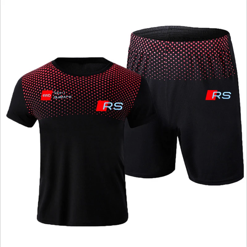 

Summer New Sports Two-Piece Leisure Fitness Men'S Shorts Short-Sleeved T-Shirt