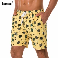 samlona men fashion leisure printed shorts 2022 summer new sexy drawstring shorts male casual pockets design beach short pants