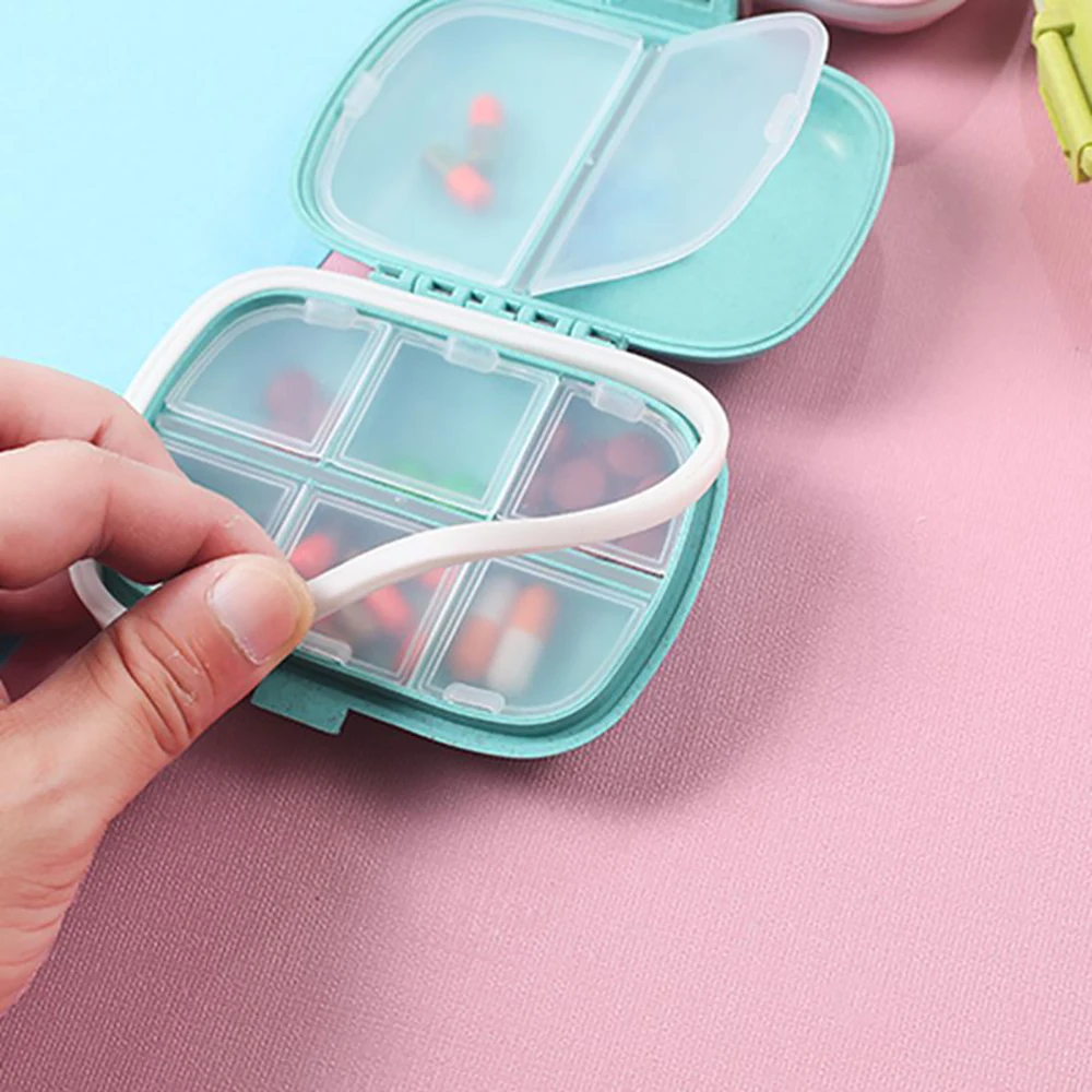 8 ячеек коробка для таблеток держатель лекарств пшеничной соломы бутылка печени