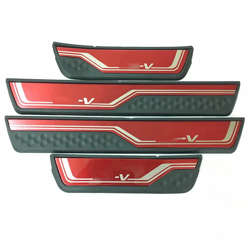 4 шт. защитные накладки на дверной порог для Honda CRV 2017 2018 2019|Хромирование| |