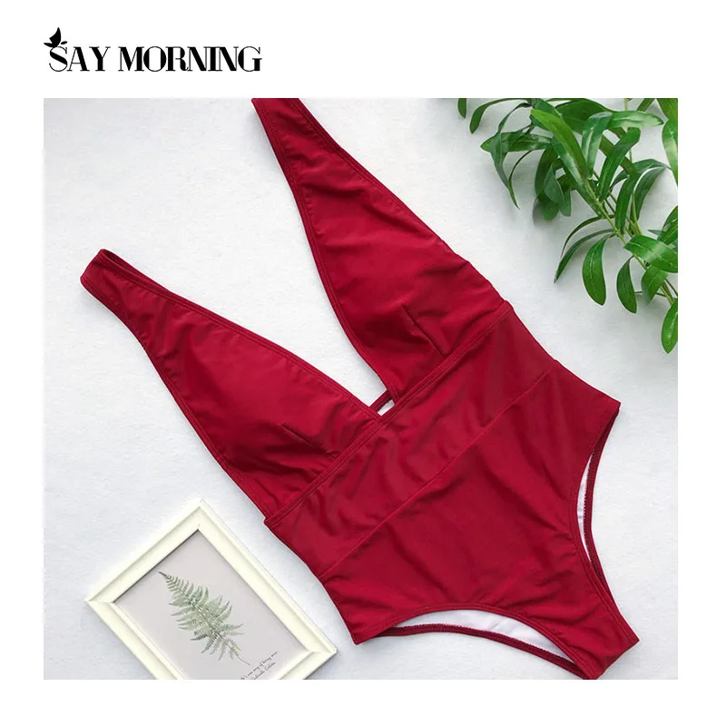 SAY MORNING купальник блестящий Цельный сексуальное бикини с открытой спиной пляжная