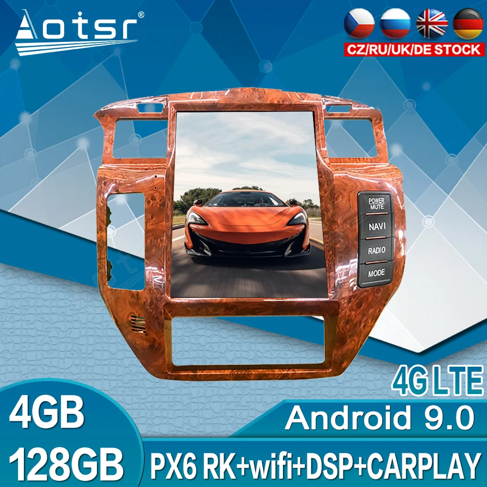 

Car Radio GPS Navigation For NISSAN PATROL 5 Y61 Android 9.0 4G 64GB PX6 Tesla Style 13.6Inch Screen Head Unit Multimedia Player