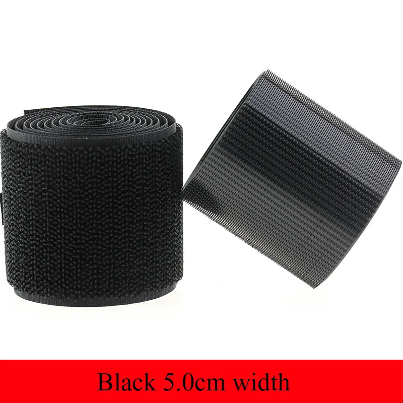 Black 5.0cm 1 м супер гладкая крепежная лента назад к спине крепкие крючки и петли кабельные стяжки занавес застежка velcros - Цвет: Black 5.0cm