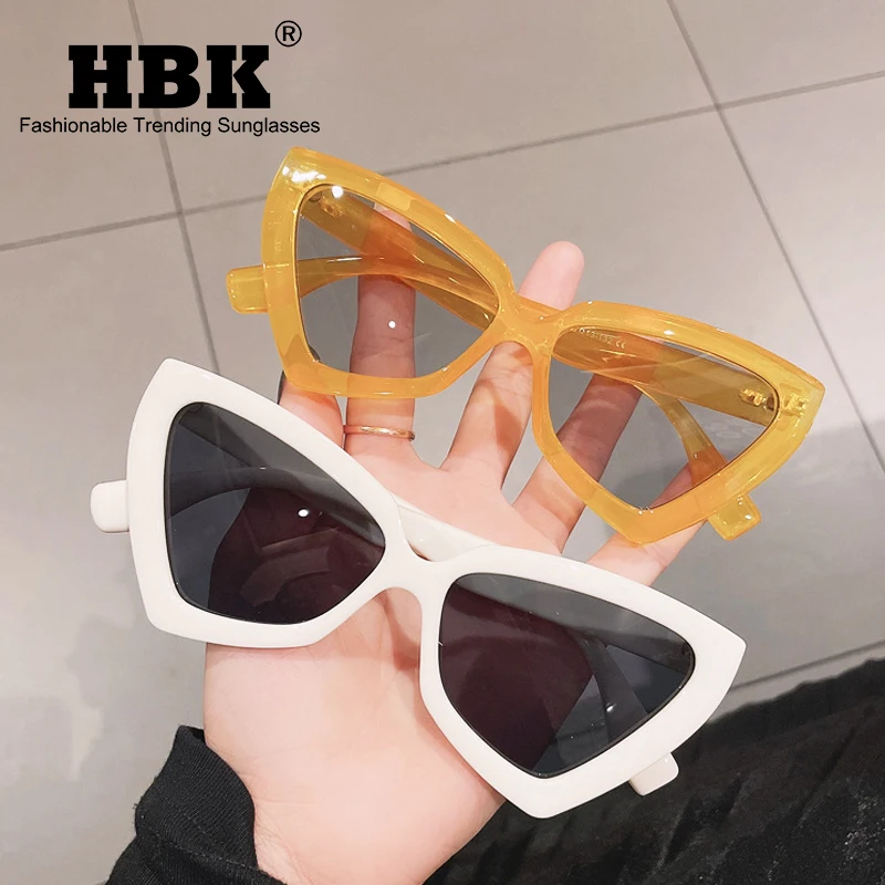 

Fashion Cat Eye Irregular Sunglasses Women Vintage Clear Candy Color Eyewear Men Trending Oversized Sun Glasses Shades UV400