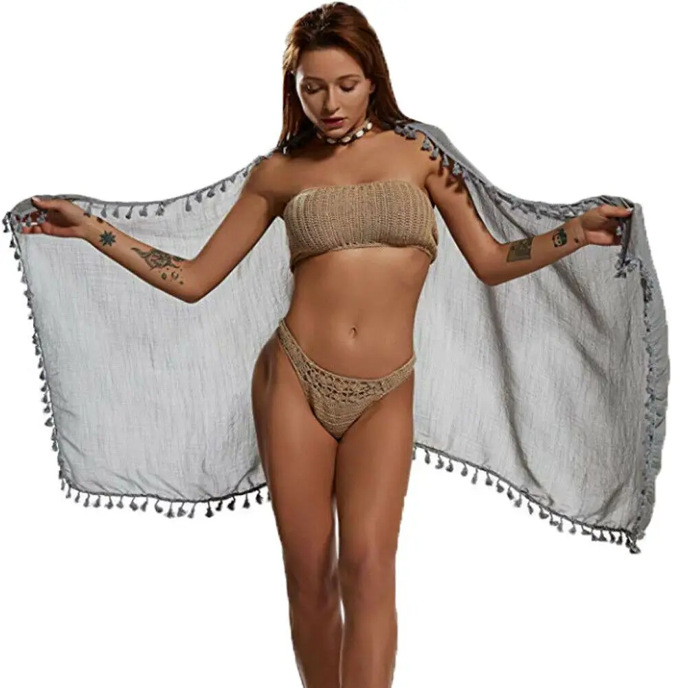 2019 Женская одежда для плавания накидка на бикини шифоновый прозрачный купальный