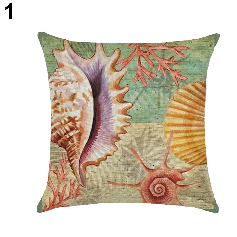 18 дюймовый Винтажный чехол с морской раковиной Китом черепахой декоративная