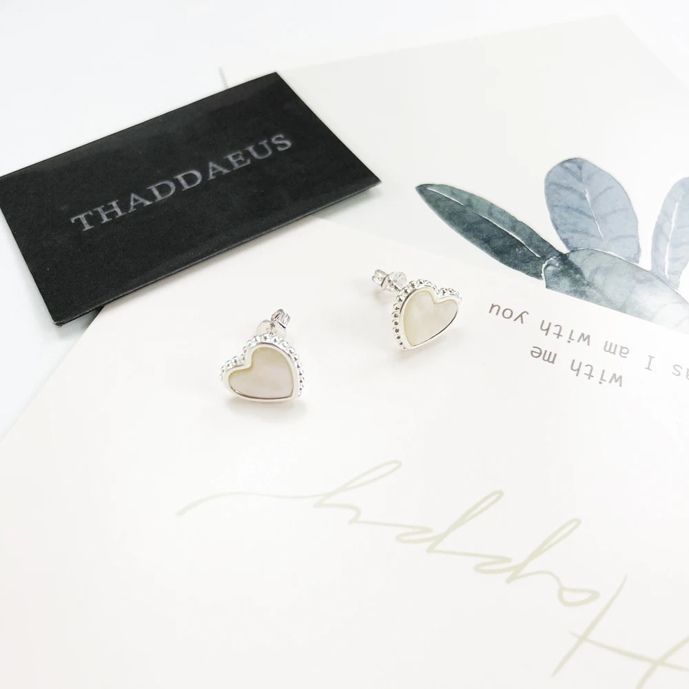 Серьги гвоздики в форме сердца Shell европейский стиль модные блестящие ювелирные