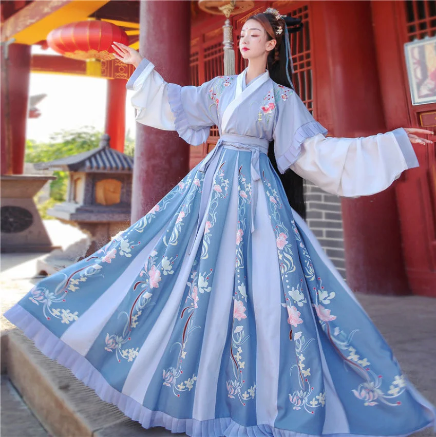 

Традиционные китайские костюмы Hanfu для девочек, старинный ретро костюм Тан, новый год, Ципао для танцев кимоно, одежда для малышей
