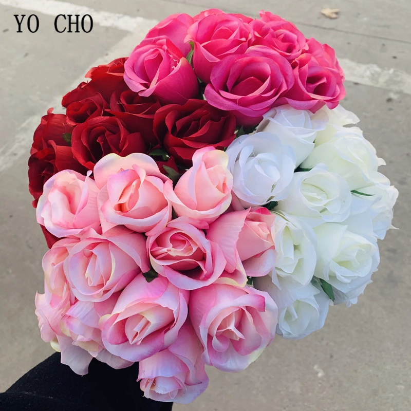 YO CHO искусственный Шелковый цветок розы Букет домашний вечерние Декор свадебные