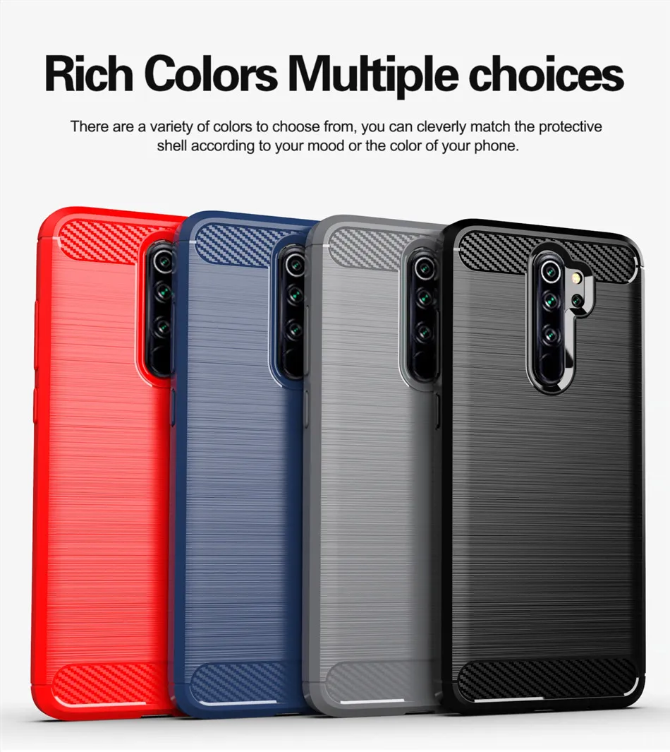 Whyes Мягкий силиконовый чехол для Xiaomi Redmi Note 8 Pro из углеродного волокна противоударный чехол из ТПУ для Xiaomi Redmi Note 8 Pro Чехол