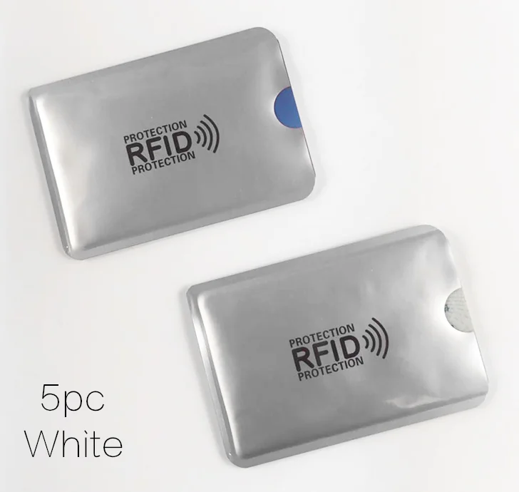 White 5 шт. Анти Rfid Блокировка ридер замок держатель для карт Id банк чехол для карт Защита Алюминиевый металлический умный Противоугонный кредитный держатель для карт - Цвет: White