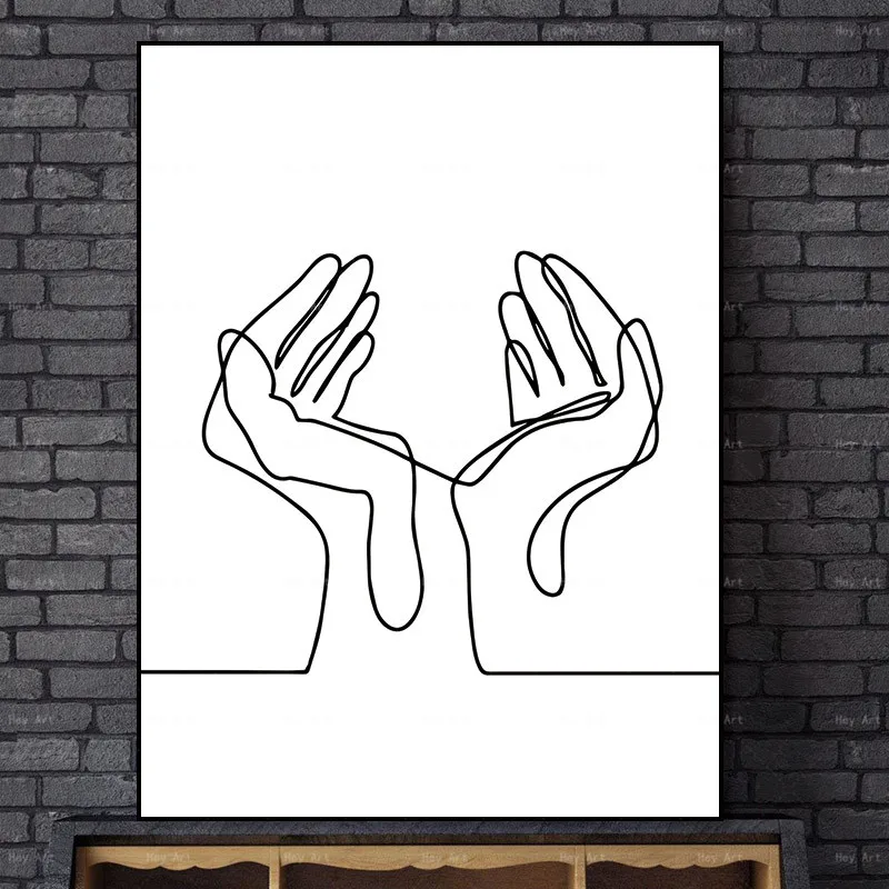 

Art Wall Picture Print Abstract Line Drawing No Frame Canvas Painting Artwork for Walls Living Room Decor Women Figure Poster