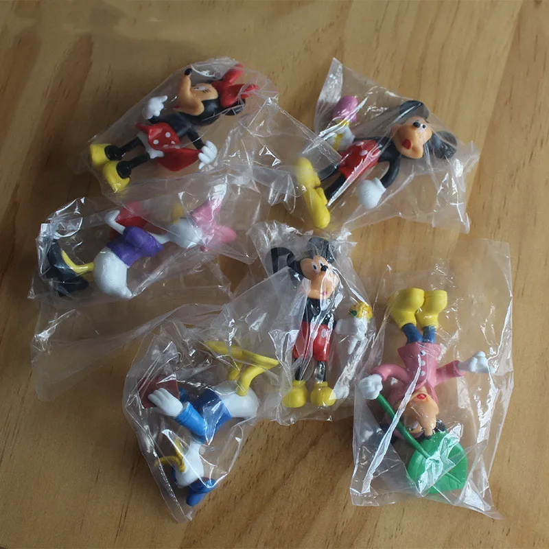Disney 6pcs 8cm Mickey Minnie Mouse Donald Duck Pluto Goofy Pvc Action Figure Model Doll Toys Cake Decoration Baby Toy Gift | Игрушки и
