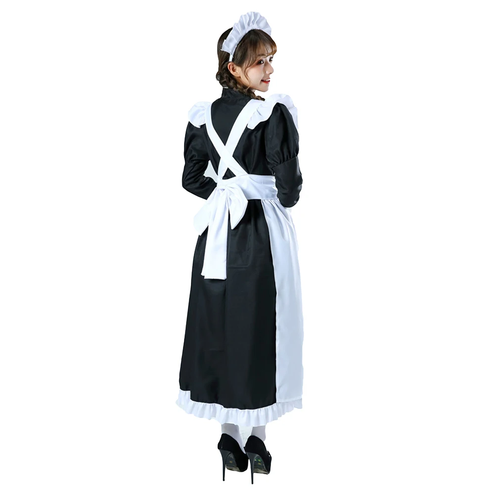Brdwn Soredemo Machi wa Mawatteiru Womens Hotori Arashiyama Tatsuno Toshiko British Style Apron Maid Dress Cosplay Costume