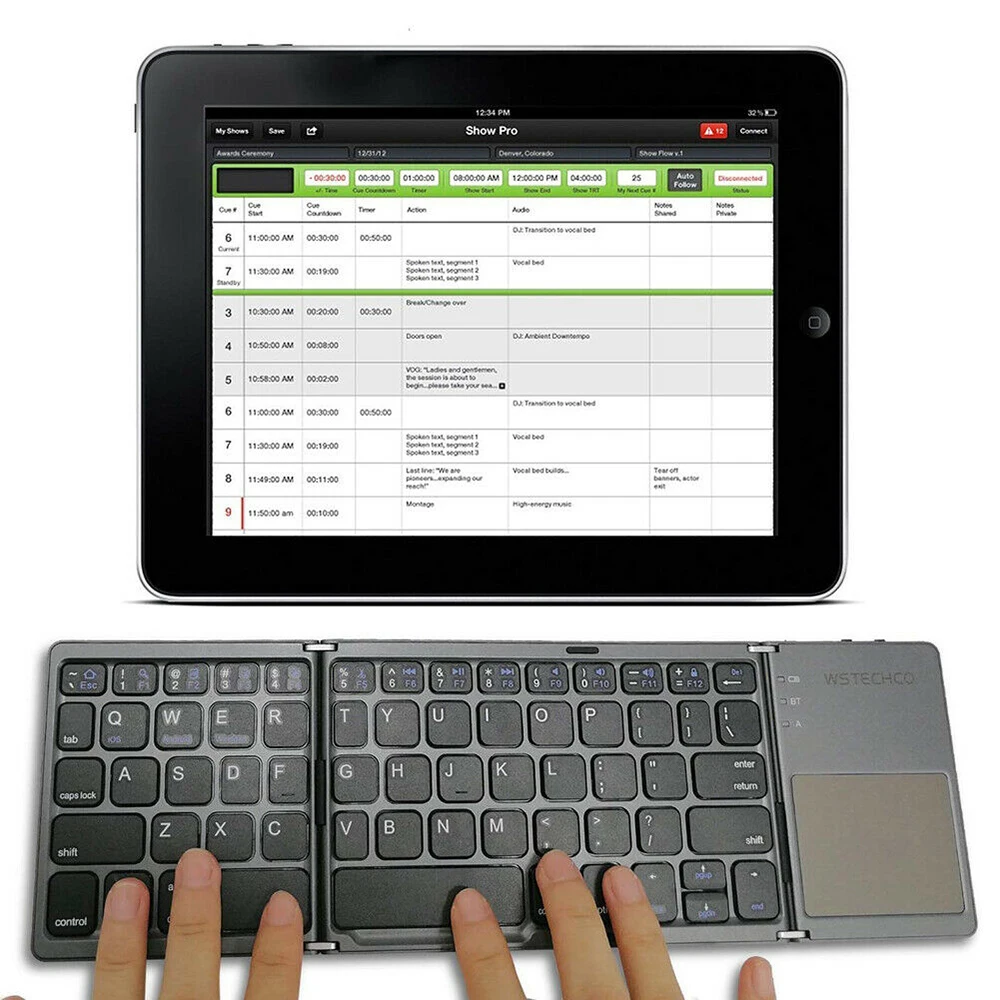 Складная Беспроводная мини-клавиатура с Bluetooth складная перезаряжаемая