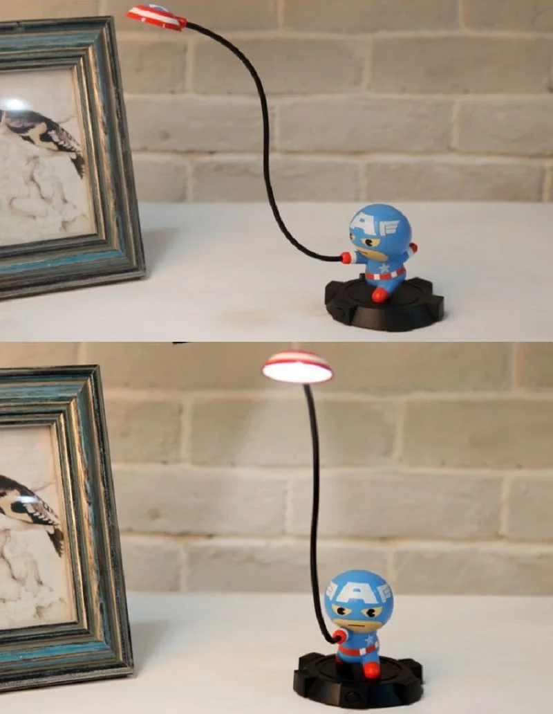 Милый Marvel Мстители USB Перезаряжаемый светодиодный ночник спальня гостиная