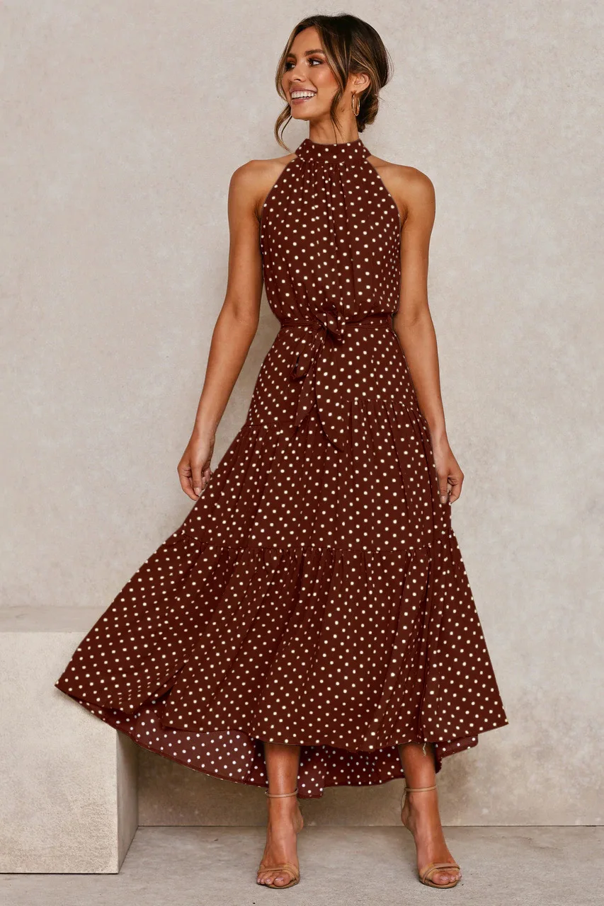 Женское летнее платье 13 цветов в горошек с цветочным принтом богемное пляжное