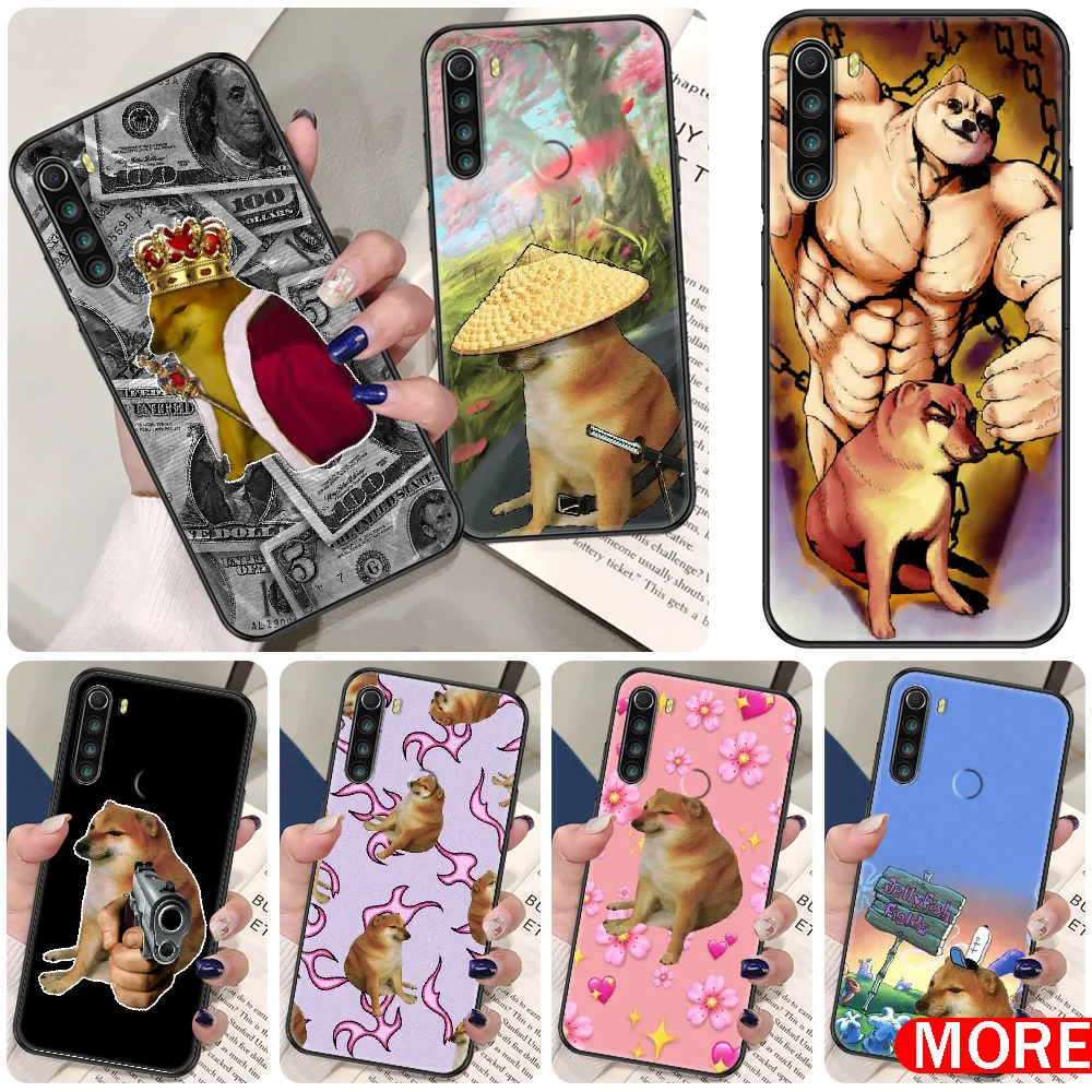 Чехол Doge Dog Cheems meme для телефона Xiaomi Redmi Note 7 8 9 10 7A 8T 9A 9T 9S 10S Pro Черный силиконовый