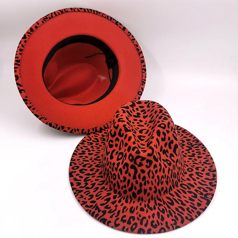 

Шляпа Федора для женщин и мужчин, двусторонняя Панама с леопардовым принтом, с широкими полями