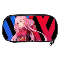 anime darling in the franxx pencil case zero two students large capacity pen box children pencil box boys girls makeup bags