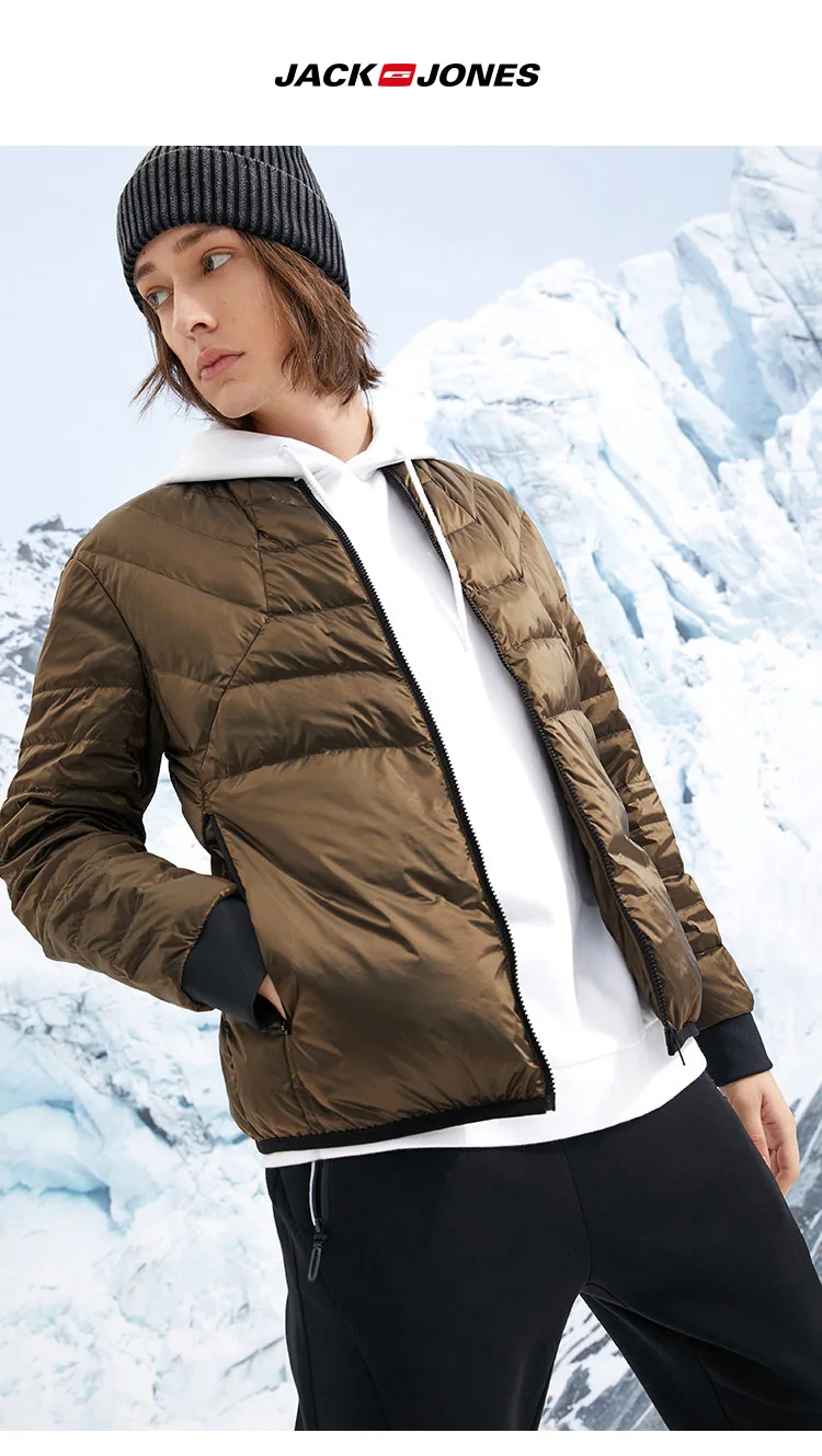 JackJones Мужская зимняя бейсбольная куртка с воротником с тепловым пухом | 218412510