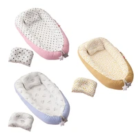 newborn baby nest bed portable baby lounger soft breathable bassinet bumper with pillow cushion suitable for travelling