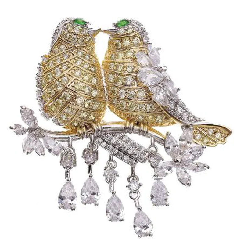 Милая и уникальная миниатюрная брошь в виде птицы с кубическим цирконием женские