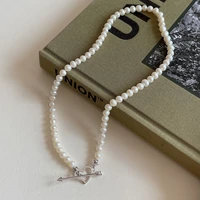 sterling silver pearl necklace 925 statement korean womens accessories colar feminino clavicle chain pendants necklaces jewelry