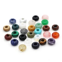 new natural stone loose beads abacus shape big hole charms loose beads size 7x14mm for jewelry necklace making hole 6mm