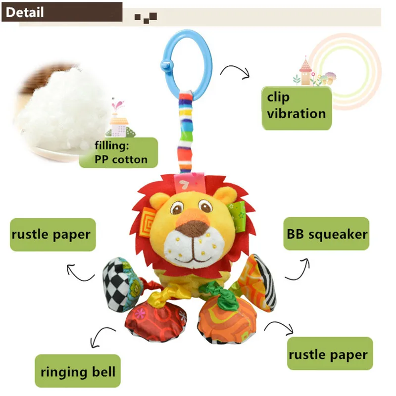 Потянув вибрации с изображением обезьяны слона зеброй и жирафом Игрушка