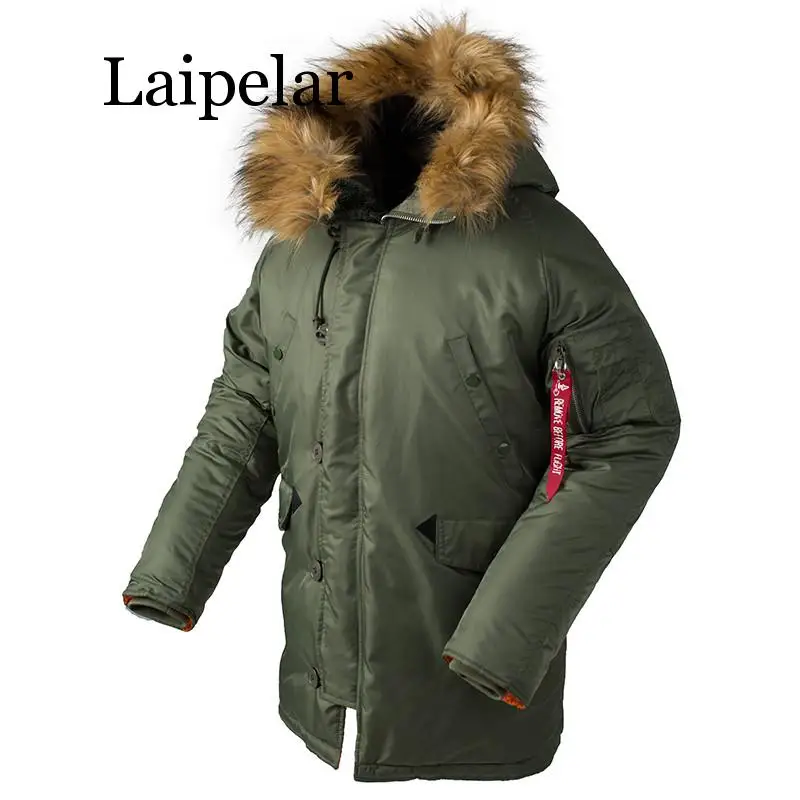 Laipelar 2019 зимняя куртка мужское длинное Канадское пальто военный меховой капюшон