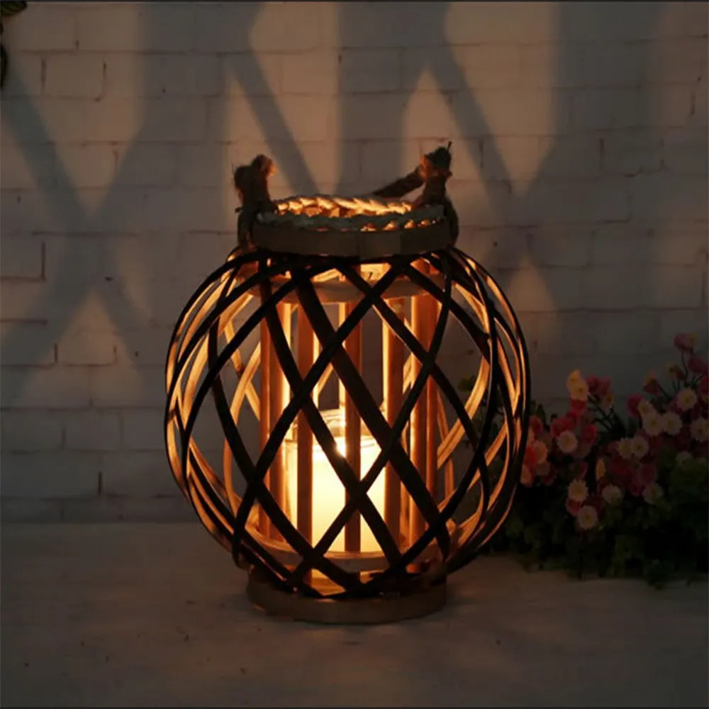 Креативные плетеные ФОНАРИКИ ИЗ ветряной пеньковой веревки ручная тканая лампа