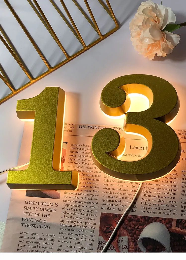 

Acrylic Mini House Numbers lights 0/9 A/B/C 3D Customs Outdoor Plates Stainless Steel Letter Sign Address Number for Apartment