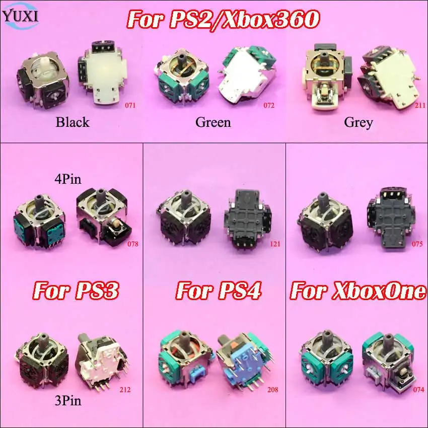 2 шт. джойстик с аналоговой 3D ручкой YuXi сенсорный модуль для Xbox One/360 Sony Dualshock 4 3 PS2 PS3