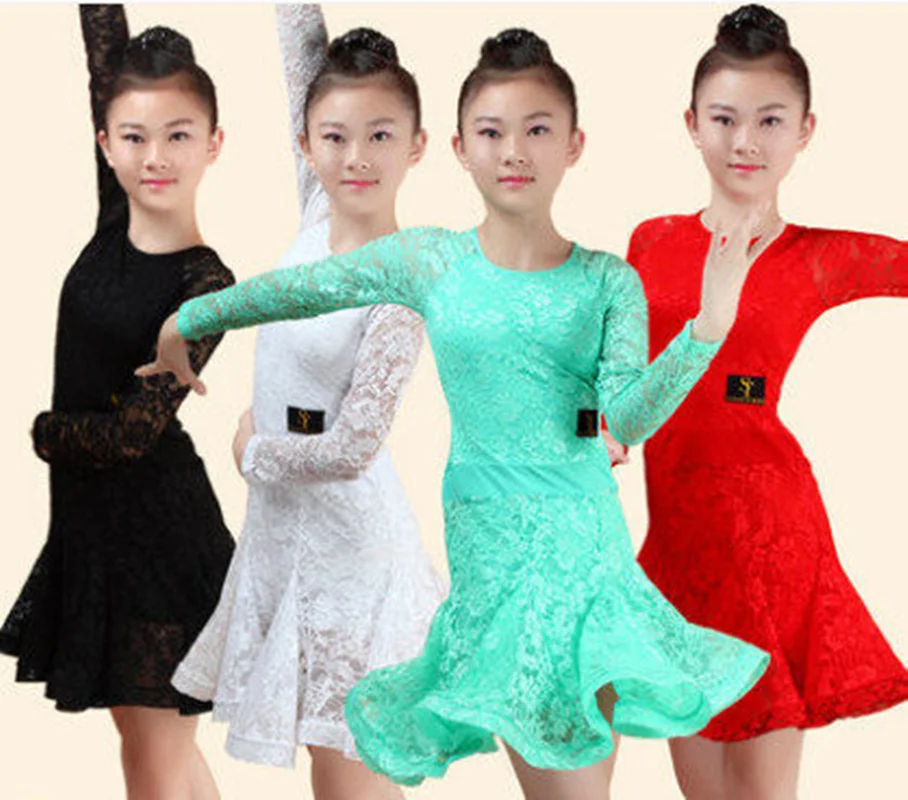 Lace Girl Latin Dance Dress Competition For Children Girls Ballroom Kids Skirt tango salsa Dancewear Practice Wear | Тематическая