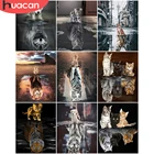 HUACAN картина по номеру кошка наборы животных для взрослых ручная роспись DIY раскраска по номеру тигр лев на холсте домашний декор