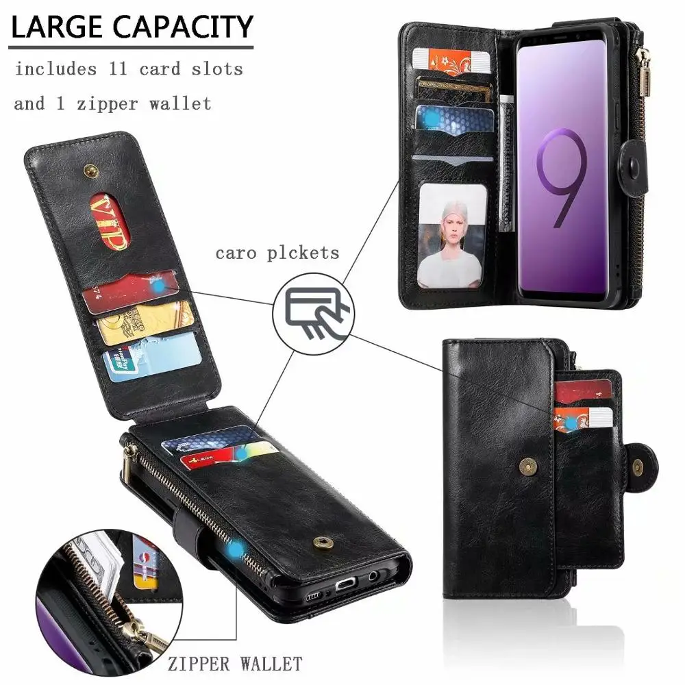 Genuine Leather Case for Samsung S20 Ultra S10 S9 S8 Note 20 Plus Wallet Cover iPhone SE 2020 11 Pro XS Max XR X 7 8 | Мобильные