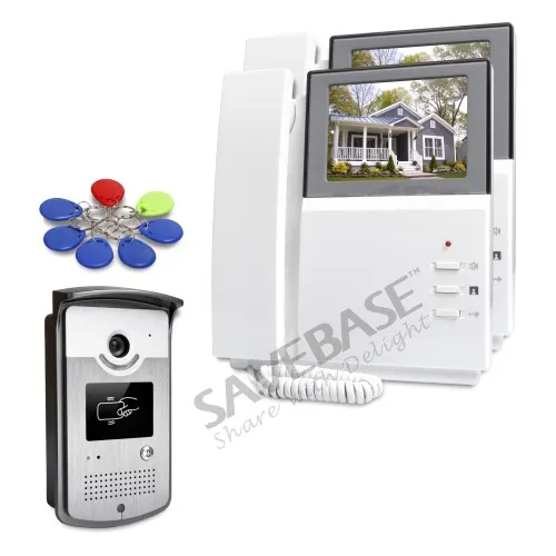 Видеодомофон HOMSECUR с одной кнопкой разблокировки 4 3 дюйма для квартиры XC001 + XM404 |