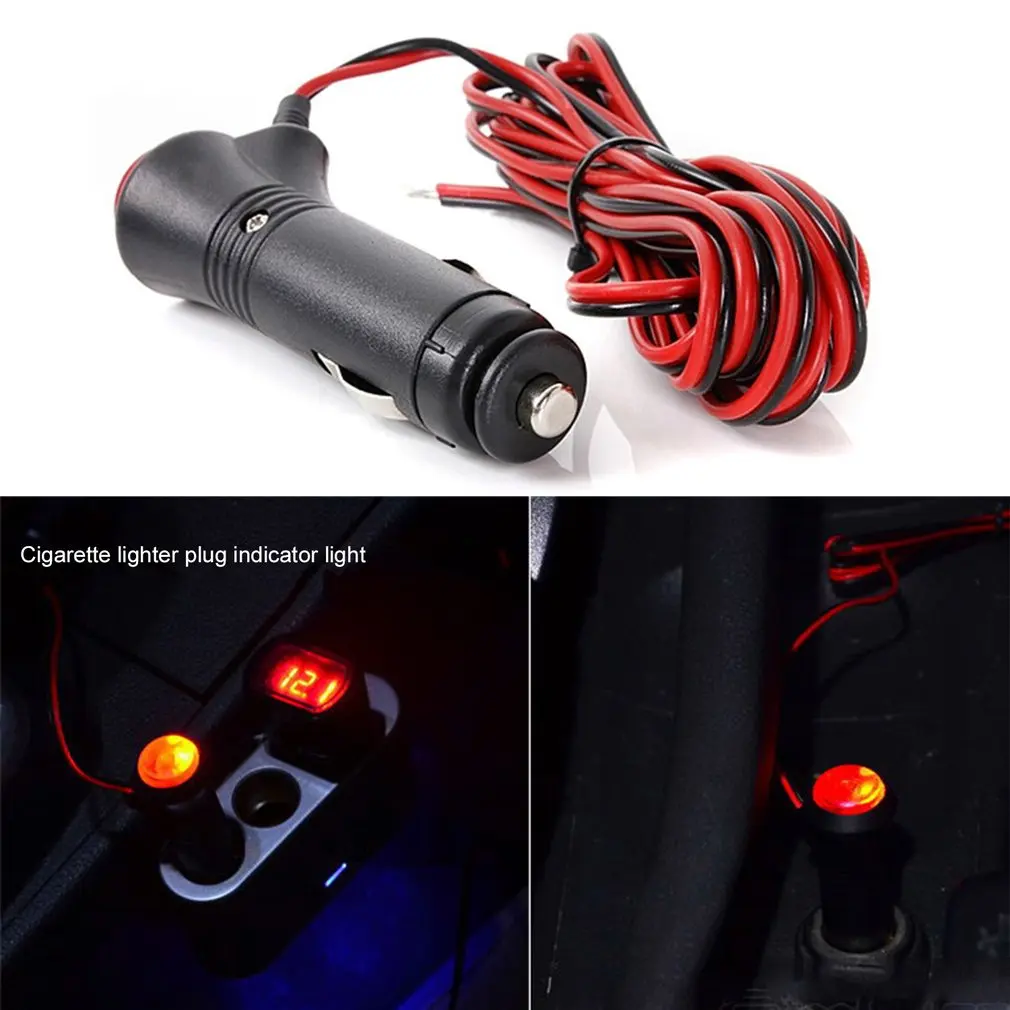12V/24V Car Styling Cigarette Lighter Plug With Switch Light Red Power Cord 1M Automobiles Belt Multifunctional Wire | Автомобили и