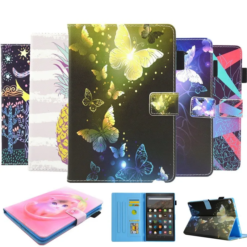 

Cartoon Case For Amazon Kindle Fire HD 10 2017 hd10 Smart soft Cover Funda Tablet Kindle Fire HD 10 2017 10.1Leather Stand Shell