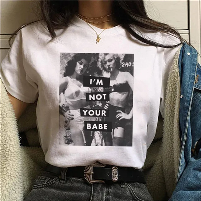 17 Феминистки харадзюку футболка женская феминизма GRL PWR Ullzang футболка для девочек power 90s графическая футболка гранж эстетический топ тройники женские - Цвет: 17