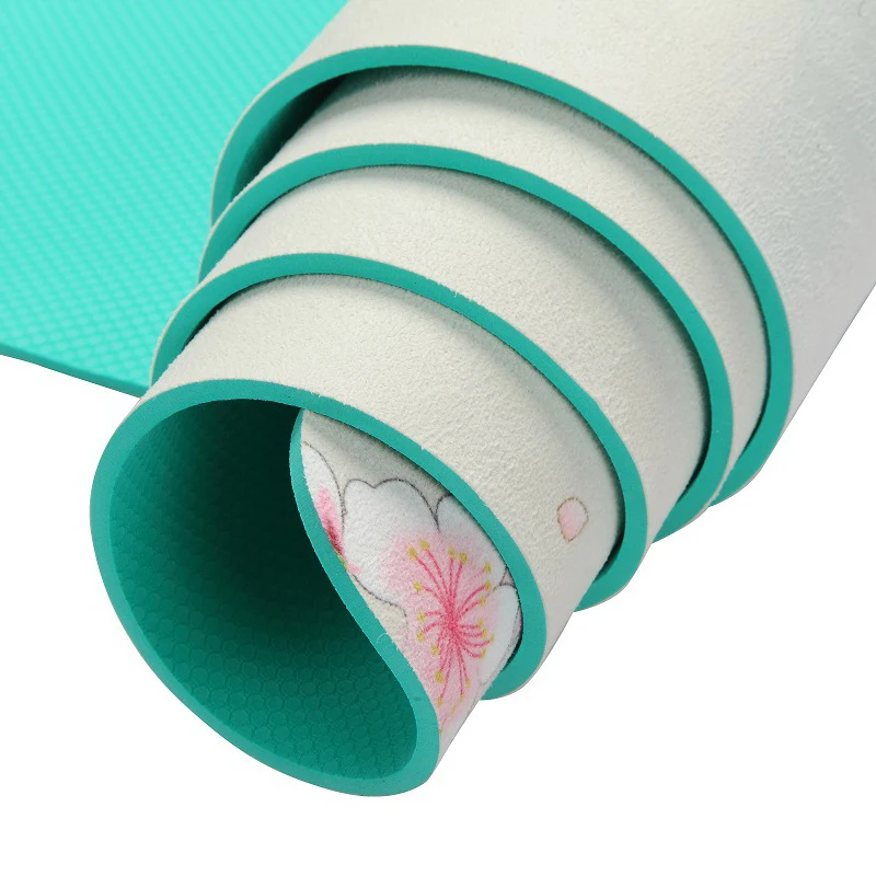 Коврик для йоги и фитнеса нескользящий замшевый коврик бодибилдинга с рисунком