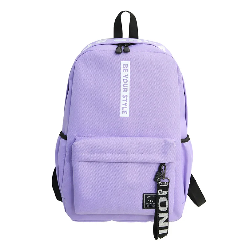 Purple Водонепроницаемый нейлоновый рюкзак для женщин, корейские милые кавайные школьные рюкзаки для путешествий, черный многокарманный рюкзак для школьников-подростков, девочек - Цвет: Purple