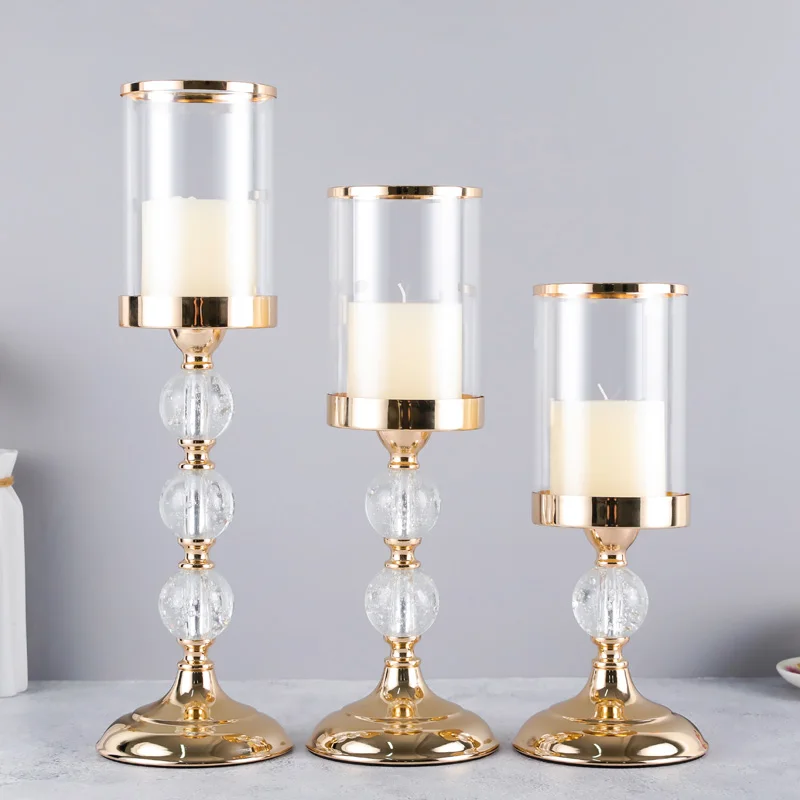 

Europe Metal Crystal Candlesticks Candle Holder For Coffee Dining Table Wedding Christmas Halloween Party Home Decoration ZXC020